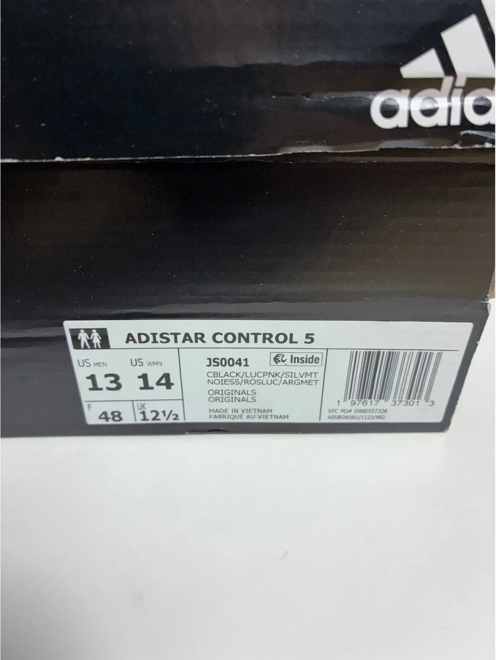 Size 13 - Adidas Adistar Control 5 Core Black Lucid Pink